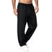 Men's Waffle Knit Loose Fitting Casual Pants Drawstring Straight Leg Trousers Multi Color Versatile Sports Sweatpants Spring Summer Style_viptrois.com