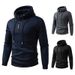 Men's Clothing Half-Zip Hooded Sweatshirt – European Fit Pullover With Modern Streetwear Style (S-XXL, Navy/Black/Charcoal Grey)_viptrois.com