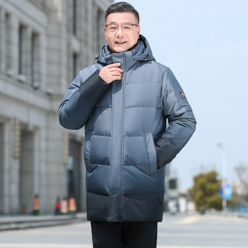 Men's Clothing Middle Aged And Elderly Men's Down Jackets With Windproof Hoods And Thickened Large Sizes For Grandfather And Father Winter Coats_viptrois.com