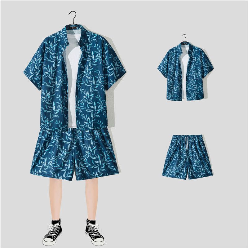 Men's Clothing Island Suit Beach Shirt Men's Suit Sanya Travel Hawaii Large Size Floral Shirt Loose Short Sleeved Quick Drying Shirt_viptrois.com