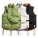 Reversible Men's Puffer Vest – Winter Quilted Zip-Up Vest For Big & Tall | Dual-Wear Cotton-Poly Blend | Oversized Fit With Side Pockets_viptrois.com