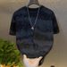 Men's Clothing Summer New Style Distressed Starry Sky Sweatshirt For Men, Gradient Top, Loose Pullover Short Sleeved T Shirt_viptrois.com