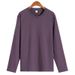 White Long Sleeve T-Shirt 210g Pure Cotton Spring Autumn New Round Neck Loose Heavyweight Seamless Base Layer Shirt For_viptrois.com