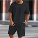 Men's Clothing Short Sleeved Shorts Suit Sports Leisure Vacation Two Piece T Shirt_viptrois.com