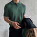 Men Knit Polo Shirts Casual Social T-Shirts Short Sleeve T Shirt Slim Soild Retro Tops Tees Korean Harajuku T Shirts Man_viptrois.com