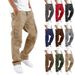 Men's Clothing Summer Overalls Drawstring Multi Pocket Casual Trousers_viptrois.com