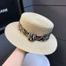 Flat Top For Women Summer French Zebra Pattern New Sun Outdoor Vacation Sunshade Straw Hat_viptrois.com