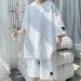 Heavy Waffle Five Point T Shirt Suit Men's Ho Summer Leisure Loose Fashion Five Point Pants Sports Suit_viptrois.com