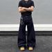 Retro Turquoise Relaxed Fit Jeans For Men - Vintage Washed Cotton Straight Leg Trousers With Classic Five-Pocket Design_viptrois.com