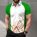 Men's Clothing Irregular Geometric Pattern Fashion Short Sleeved Button Lapel Shirt_viptrois.com