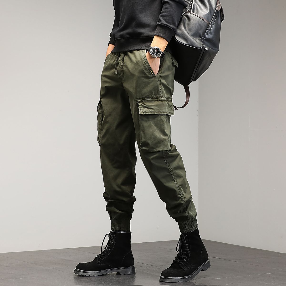 Men's Cargo Pants Trend Four Seasons Outdoor Men's Pants Loose Straight Leg Casual Men's Dress Foot Pants_viptrois.com