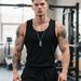 Men's Clothing Retro White Heavyweight Ribbed Shoulder Fitness Vest 100% Cotton Sports T-Shirt For Men For Formal & Casual_viptrois.com
