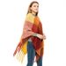 Unisex Women's shawl thick tassel loop yarn plaid cape_viptrois.com