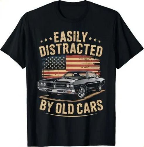 T-shirtt-shirteasily Distracted By 2026 Old Cars Classic Car Guy_viptrois.com