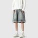 Inverted Denim Shorts Men's Summer New Style American High Street Vibe Washed Hooligan Cool Trendy Brand Loose Casual_viptrois.com