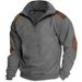 Men’s 3D Printed Stand Collar Zipper Sweatshirt – Streetwear Polo Pullover For Autumn & Winter (Black/White/Grey, Regular Fit, Machine Washable)_viptrois.com