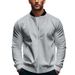 Men's Clothing Stand Collar Zip-Up Jacket – Lightweight Polyester Blend, Breathable & Wrinkle-Free (Navy, Black, Army Green) – Casual Sporty Outerwear_viptrois.com