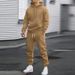 Men's Clothing Spring And Autumn Casual Sports Suit Solid Color Hoodie And Waist Pants_viptrois.com
