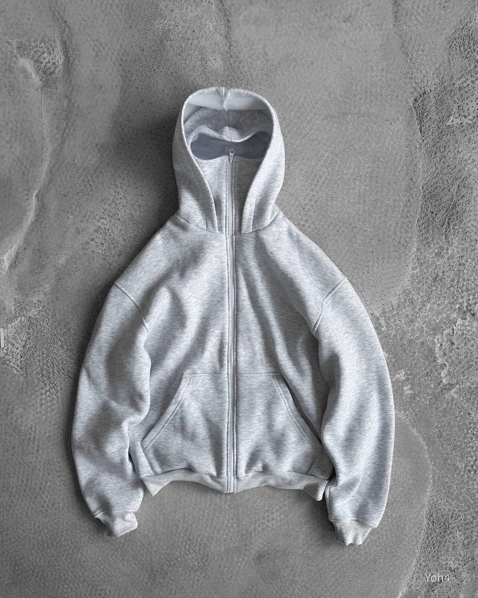 Men's Zip-Up Hoodie With Double-Layer Face Mask - Streetwear Pullover For Hip-Hop Fashion (Black/Grey/White, S-XXXL)_viptrois.com