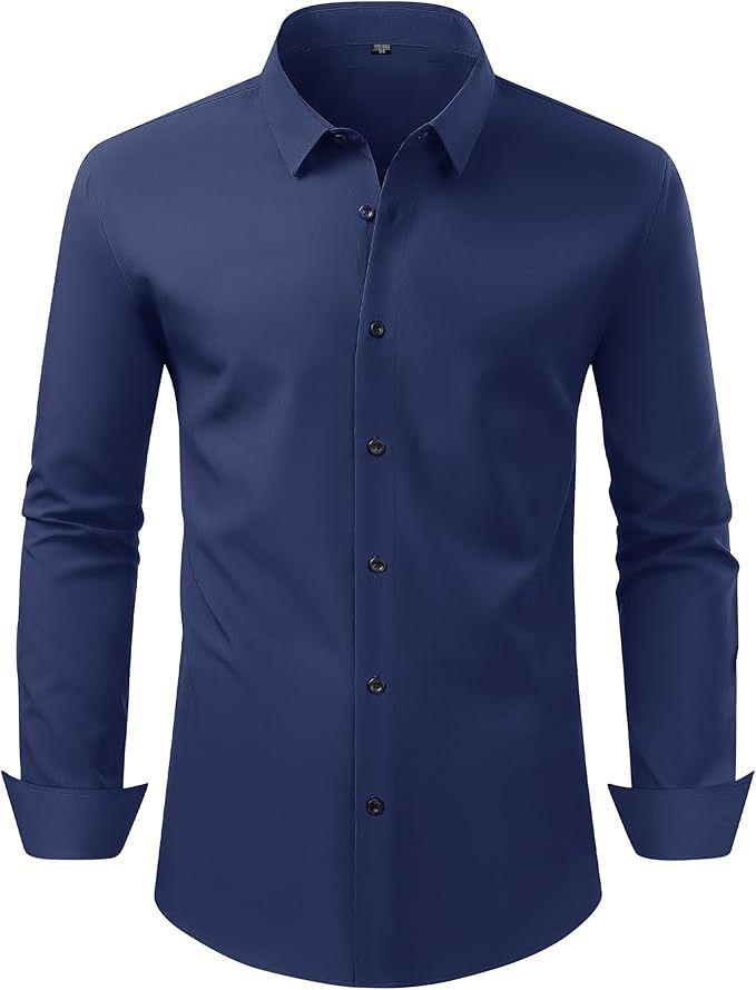 Men's Clothing hot selling four sided stretch shirt men's long sleeved solid color men's shirt free ironing formal wear hot selling shirt_viptrois.com