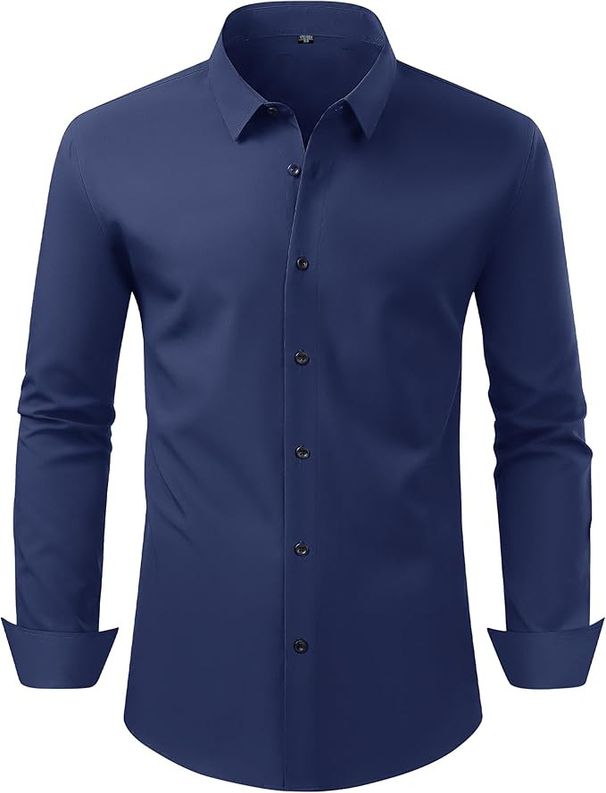 Men's Clothing hot selling four sided stretch shirt men's long sleeved solid color men's shirt free ironing formal wear hot selling shirt_viptrois.com