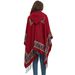 Unisex Shawl Spring and Autumn winter cloak Ethnic style Love red fringe hooded cloak_viptrois.com