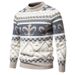 Loom Cross-Border Foreign Trade European And American Mohair Men's Warm Long Sleeve Jacquard Pullover Round Neck Casual_viptrois.com