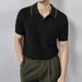 Summer Men's Breathable Polo Shirt – Lightweight & Color-Blocked Knit Top (M-3XL, Moisture-Wicking, Relaxed Fit, Machine Washable)_viptrois.com