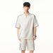 Men's Premium Sporty Polo Shirt & Shorts Set, Lightweight Breathable Fabric, Stand Collar With Striped Design For Casual Street Style_viptrois.com