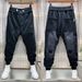 Men's Gradient Colorblock Jogger Pants | Streetwear Style Drop-Crotch Sweatpants | Relaxed Fit Tapered Cuff Casual Trousers_viptrois.com