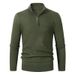 Men's Clothing Autumn And Winter New Men's Half High Collar Zipper Knitwear Long Sleeve Trend Solid Color Men's Pullover Sweater_viptrois.com