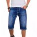 Men's Stretch Denim Shorts - Comfortable Slim Fit Casual Shorts For Summer, Blue & Black, S-2XL_viptrois.com