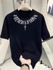 Men's Clothing Trendy Personalized Printed Short Sleeved T Shirt Summer Loose Korean Version Of All Match Round Neck Top_viptrois.com