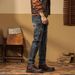 Fashionable Retro Jeans Cycling Stretch Casual Ripped Patch Jeans_viptrois.com