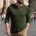 Premium Comfort Men's Long Sleeve Round Neck T-Shirt - Soft Breathable Fabric, Relaxed Fit, Classic Solid Colors_viptrois.com