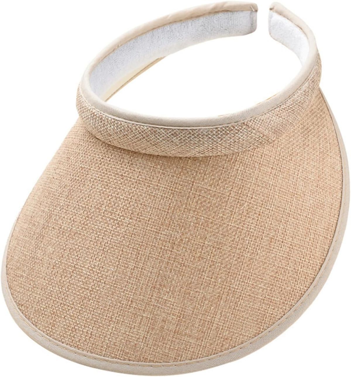 Cloth Covered Slip-On Visor For Women, Adjustable Cap Sports Sun Visors For Men_viptrois.com