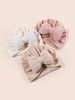 3pcs/set Lovely Bowknot Knitted Baby Hat Cute Solid Color Baby Girls Boys Hat Turban Soft Infant Cap Pillow Beanies Head Wraps_viptrois.com
