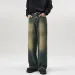 Jeans Men Wide Leg Long Pants Denim Pants Loose Casual Regular Straight Pants ONE Line Splice Button Bag Autumn Winter 2025_viptrois.com