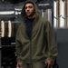 Men's Clothing Plus Velvet Heavyweight Fleece-Lined Zip-Up Hoodie Men's Oversized Streetwear Pullover With Contrast Drawstring Casual Jacket_viptrois.com