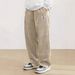 Men's Loose Wide-leg With A Drapey Feel, Trousers, Japanese-style Solid Color Simple Trendy American Retro Casual Long_viptrois.com
