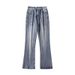 Men's Slim Fit Flared Fleece Jeans - American Style Straight Leg Loose Fit Pants For Autumn & Winter_viptrois.com
