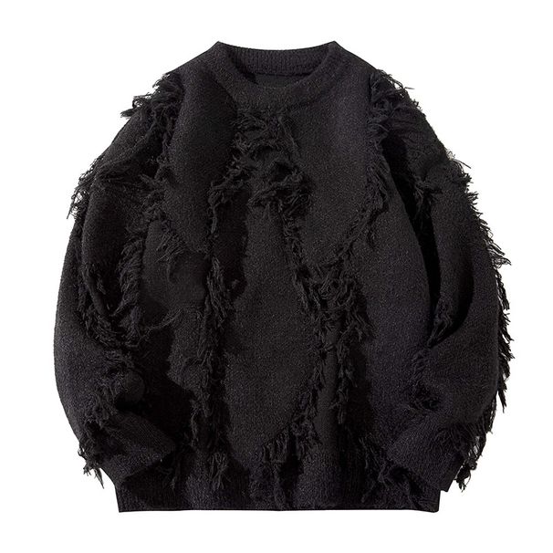 Men’s Chunky Knit Sweater – Oversized Winter Pullover (Unisex, 5 Colors, Soft Polyester Blend, Streetwear Essential)_viptrois.com