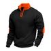 American-style Cross-border New Color-blocked Spring And Autumn Loose Casual Fleece-lined Heavyweight Stand-up_viptrois.com