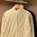 Loom European And American Simple Winter Thickened Warm Cardigan Men's Knitted Casual Diamond Jacquard Half Turtleneck_viptrois.com