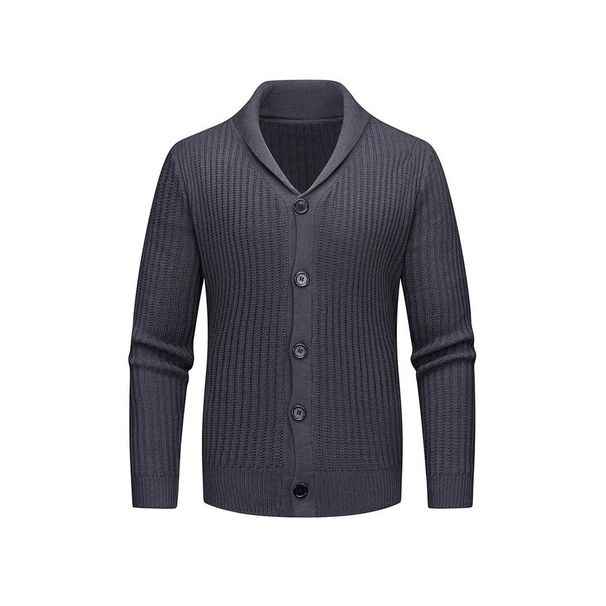 Pulse European And American Cross-Border Trade Autumn Winter New Men's Slim Fit Knitted Sweater Solid Color Long Sleeve_viptrois.com