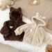 Baby clothing winter bear plush cute coat baby plus cashmere warm foreign style thick coat fashion clothing_viptrois.com