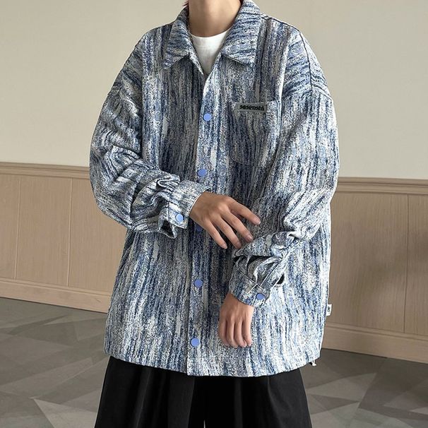 Tie Dye Denim Spring And Autumn New Style American High Street Top Vibe Cool Casual Loose Men's Jacket_viptrois.com