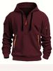 Men's Zip-Up Hoodie Fleece Lined Pullover With Multiple Pockets Oversized Streetwear Jacket For Autumn Casual Wear_viptrois.com