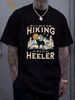 Heeler Dog Hiking T Shirt For Dad Blue Mom Australian Cattle Lover Women Homme Stretched Graphic Casual Summer Designer Clothes Unisex Breathable_viptrois.com