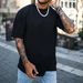 Men's Summer Casual Fashion Short Sleeve T Shirt, High Street Relaxed Style, "NY" Letter Crown, Versatile Casual T Shirt_viptrois.com